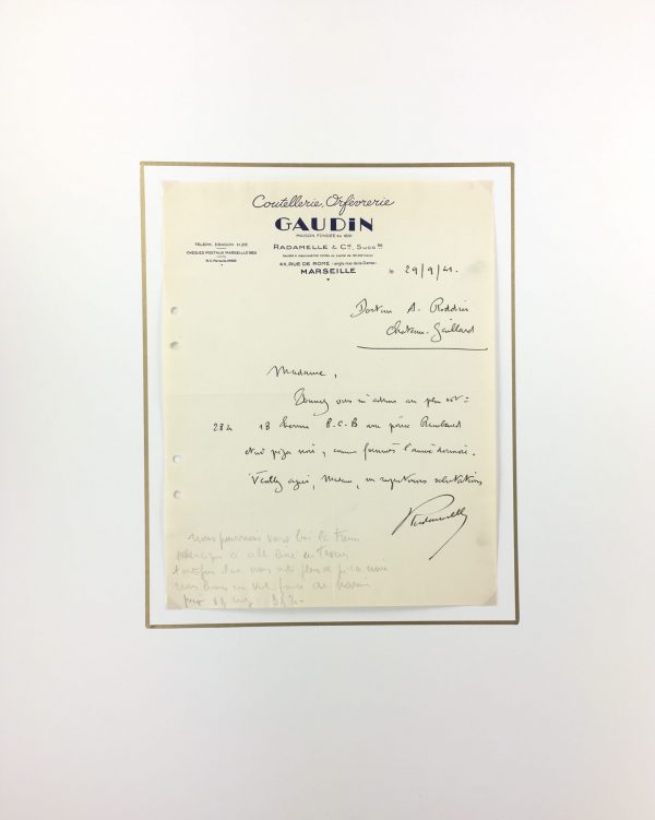 Manuscripts Original Art - Purchase Receipt, Cutlery, Goldsmith, 1941