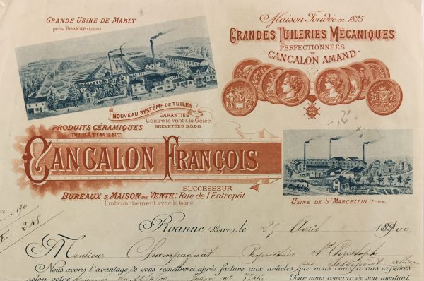 Manuscripts Original Art - Purchase Receipt, Roof Tiles, 1890