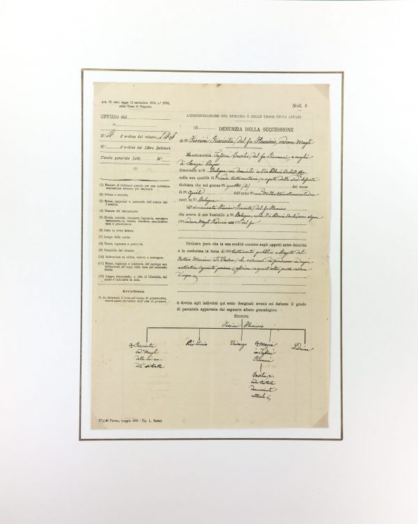 Manuscripts Original Art - Italian Manuscript, Succession, 1892
