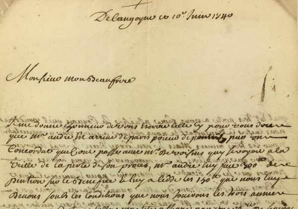 Manuscripts Original Art - Brother in Law, French Manuscript, 1740