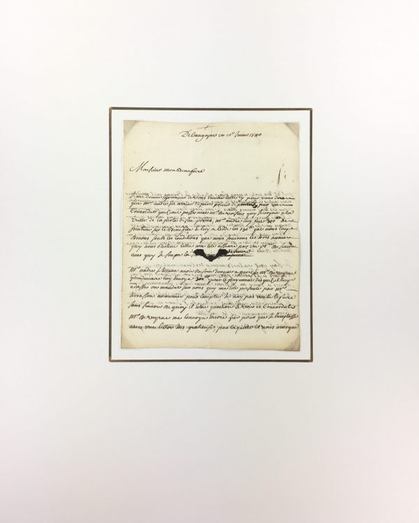 Manuscripts Original Art - Brother in Law, French Manuscript, 1740