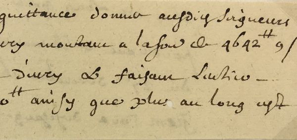 Manuscripts Original Art - Receipt, Louis XIV, 1680