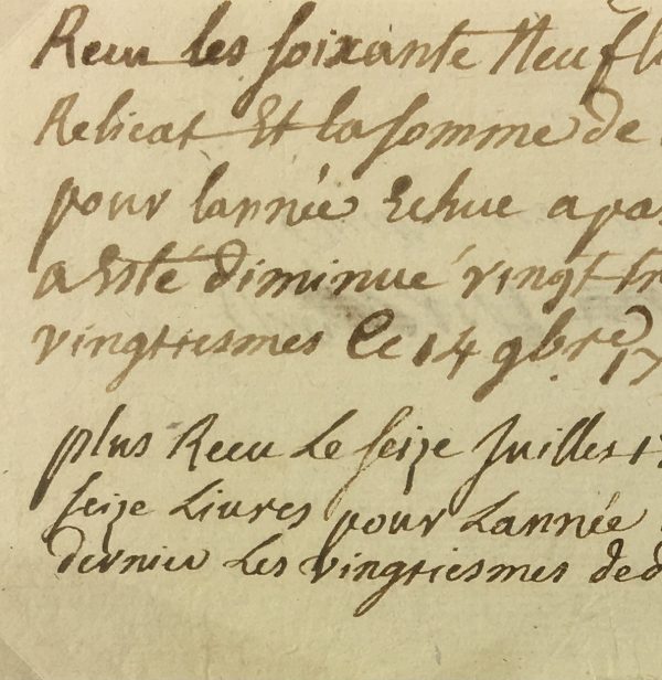 Manuscripts Original Art - Receipt, Louis XV, 1759