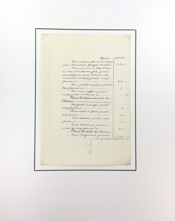 Manuscripts Original Art - Château Beds , Inventory, 1901