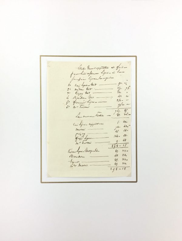 Manuscripts Original Art - Itemized Receipt, French Manuscript, c.1770
