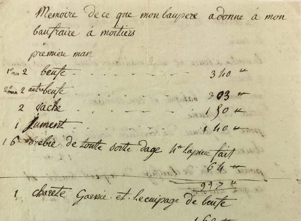 Manuscripts Original Art - Bequeathal, French, 1819
