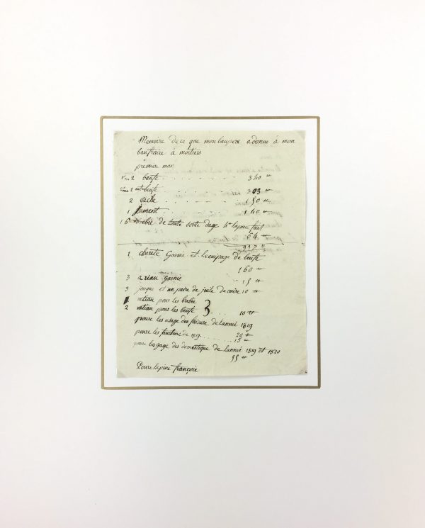 Manuscripts Original Art - Bequeathal, French, 1819
