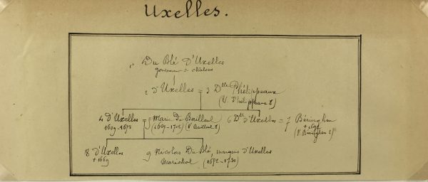 Manuscripts Original Art - Uxelles, Paris Genealogy, C.1865