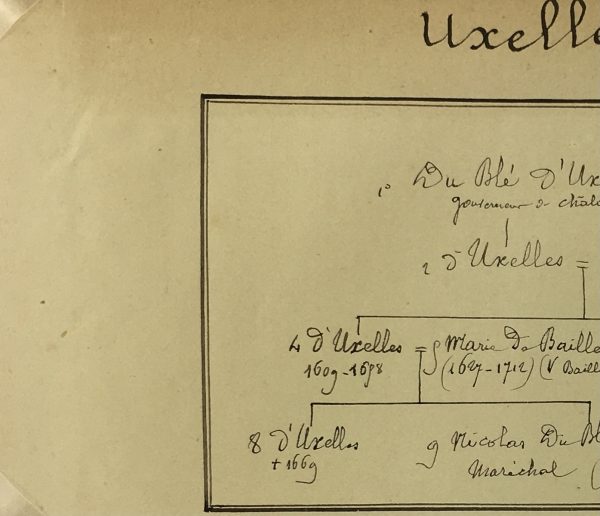 Manuscripts Original Art - Uxelles, Paris Genealogy, C.1865