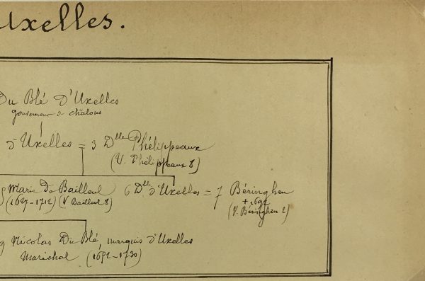 Manuscripts Original Art - Uxelles, Paris Genealogy, C.1865