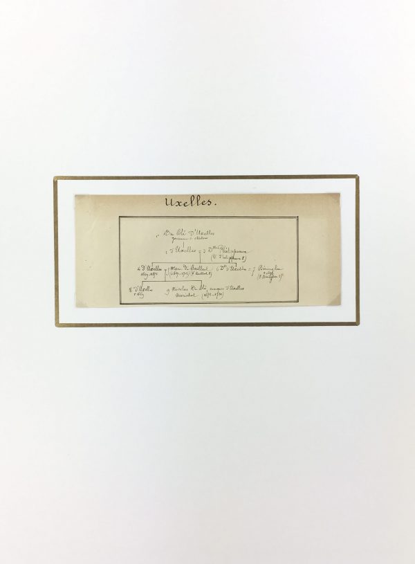 Manuscripts Original Art - Uxelles, Paris Genealogy, C.1865