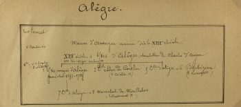Manuscripts Original Art - Alegre, Paris Genealogy, C.1865