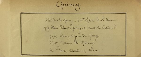 Manuscripts Original Art - Quincy, Paris Genealogy, C.1865
