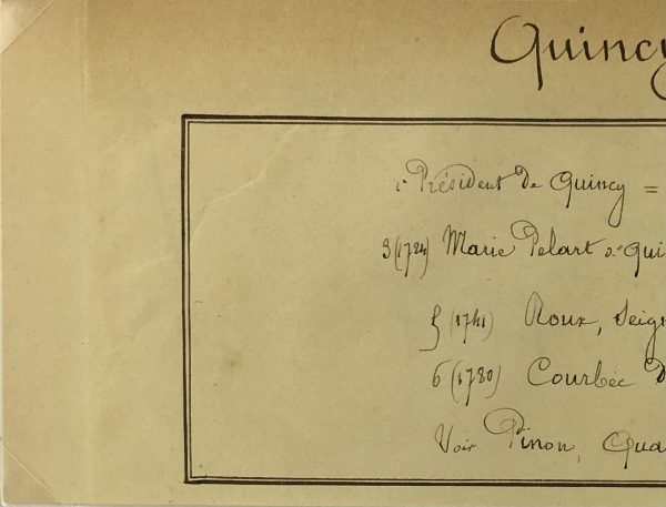 Manuscripts Original Art - Quincy, Paris Genealogy, C.1865