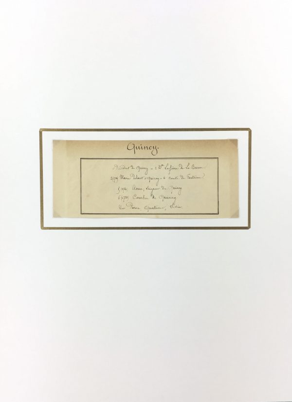 Manuscripts Original Art - Quincy, Paris Genealogy, C.1865