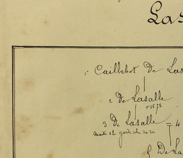 Manuscripts Original Art - Sasalle, Paris Genealogy, C.1865