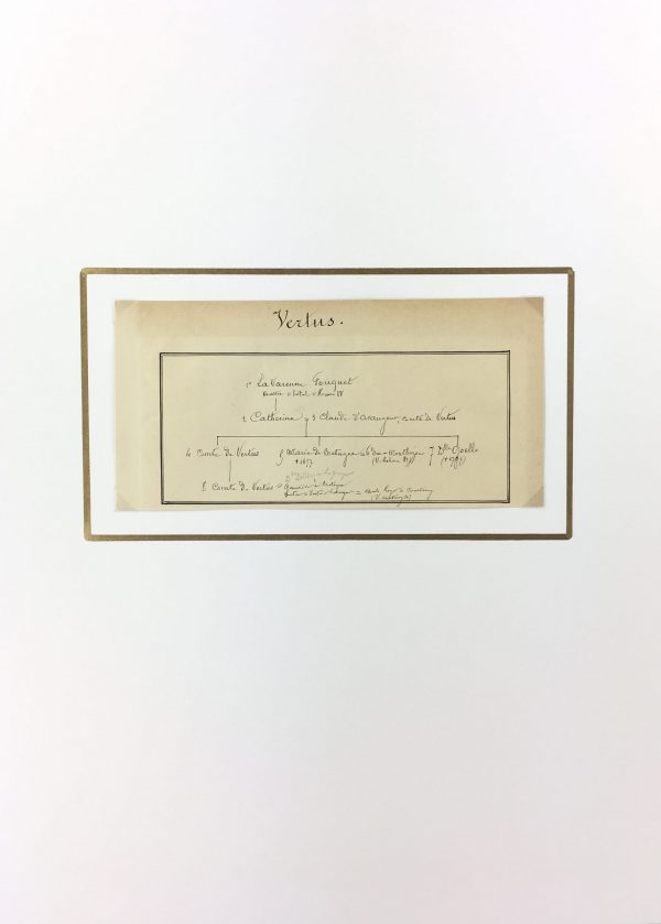 Manuscripts Original Art - Vertus , Paris Genealogy, C.1865