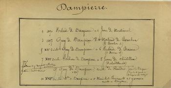 Manuscripts Original Art - Dampierre, Paris Genealogy, C.1865
