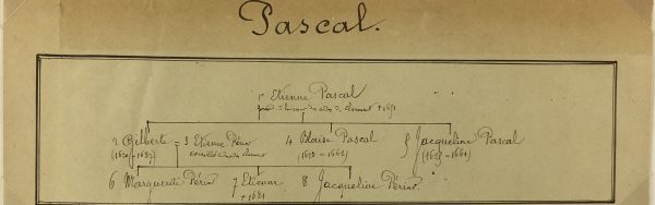Manuscripts Original Art - Blaise Pascal, 17th C. Math, Paris Genealogy, C.1865