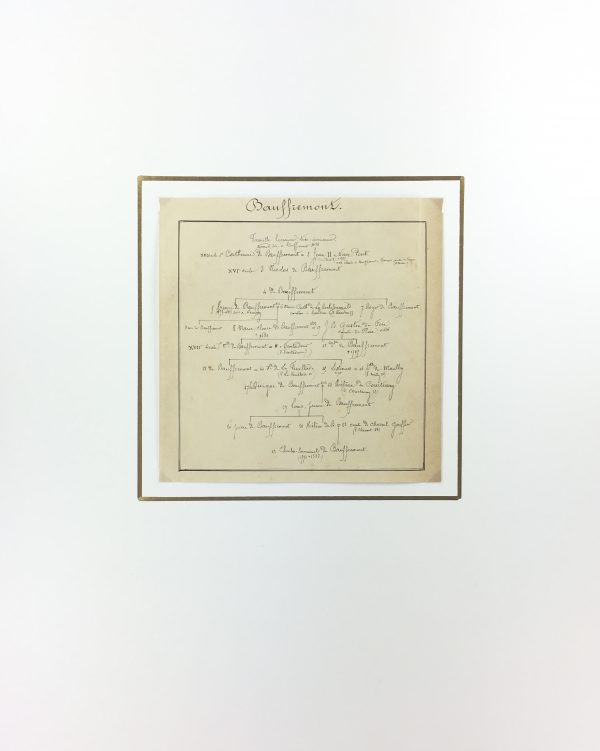 Manuscripts Original Art - Bouffremont, Paris Genealogy, C.1865