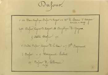 Manuscripts Original Art - Dofour, Paris Genealogy, C.1865