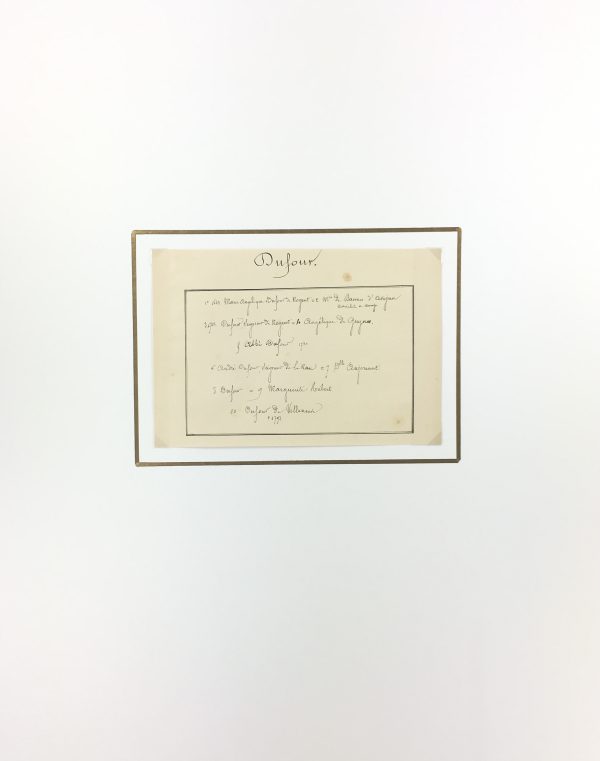 Manuscripts Original Art - Dofour, Paris Genealogy, C.1865