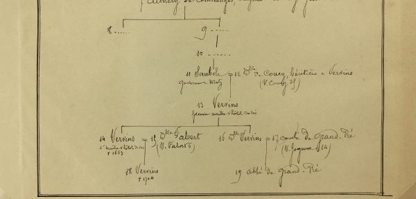 Manuscripts Original Art - Vervins , Paris Genealogy, C.1865