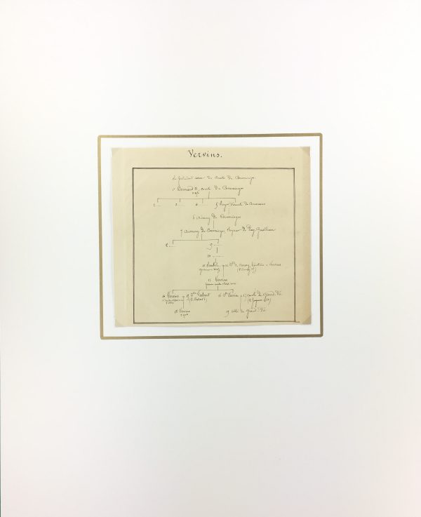 Manuscripts Original Art - Vervins , Paris Genealogy, C.1865