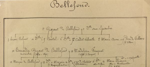 Manuscripts Original Art - Bellefond, Paris Genealogy, C.1865