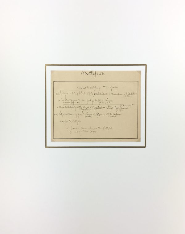 Manuscripts Original Art - Bellefond, Paris Genealogy, C.1865
