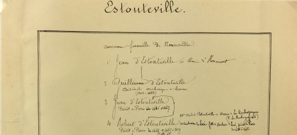 Manuscripts Original Art - Estoutville, Paris Genealogy, C.1865