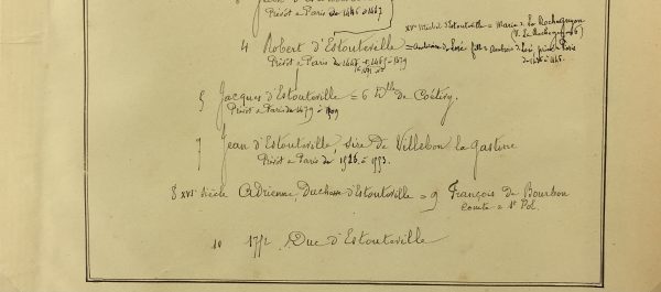Manuscripts Original Art - Estoutville, Paris Genealogy, C.1865