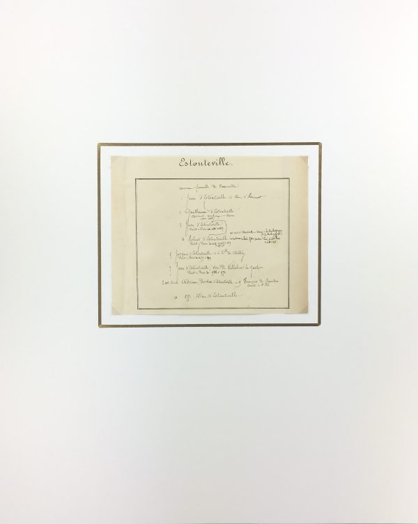 Manuscripts Original Art - Estoutville, Paris Genealogy, C.1865