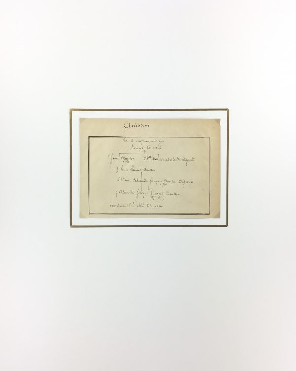 Manuscripts Original Art - Anisson, Paris Genealogy, C.1865
