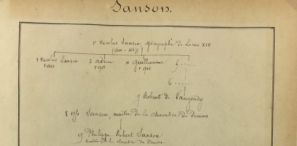 Manuscripts Original Art - Louis XIII's geographer, 17th C., Paris Genealogy, C.1865