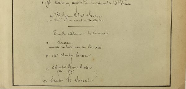Manuscripts Original Art - Louis XIII's geographer, 17th C., Paris Genealogy, C.1865