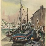 Maritime Original Art - Fisherman, M. Sohier, c.1940