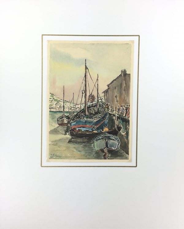 Maritime Original Art - Fisherman, M. Sohier, c.1940