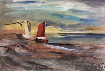 Maritime Original Art - Abstract Horizon, Signed, French, c.1920