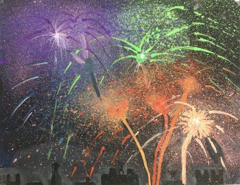 Modern Original Art - Fireworks, French, C.1970