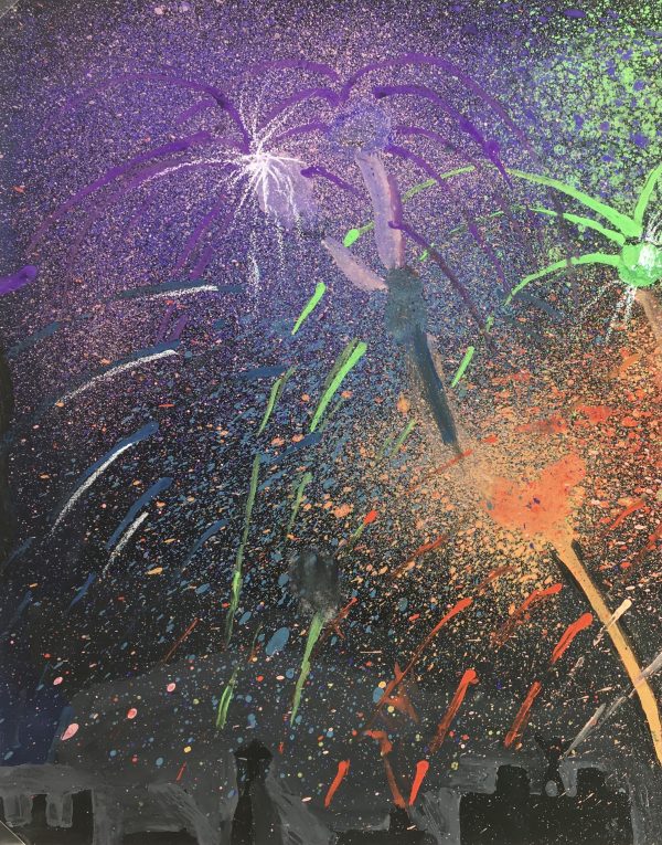 Modern Original Art - Fireworks, French, C.1970