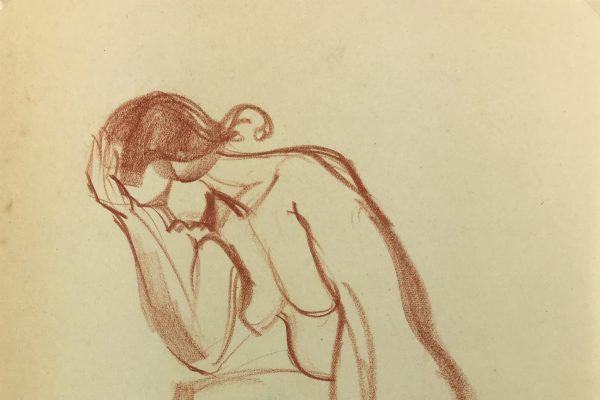 Nudes Original Art - Kneeling Nude, French, c.1940