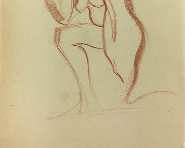 Nudes Original Art - Kneeling Nude, French, c.1940