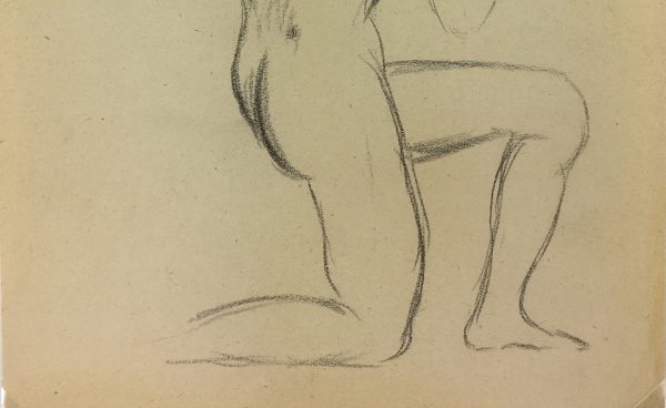 Nudes Original Art - Kneeling Nude, French, c.1940