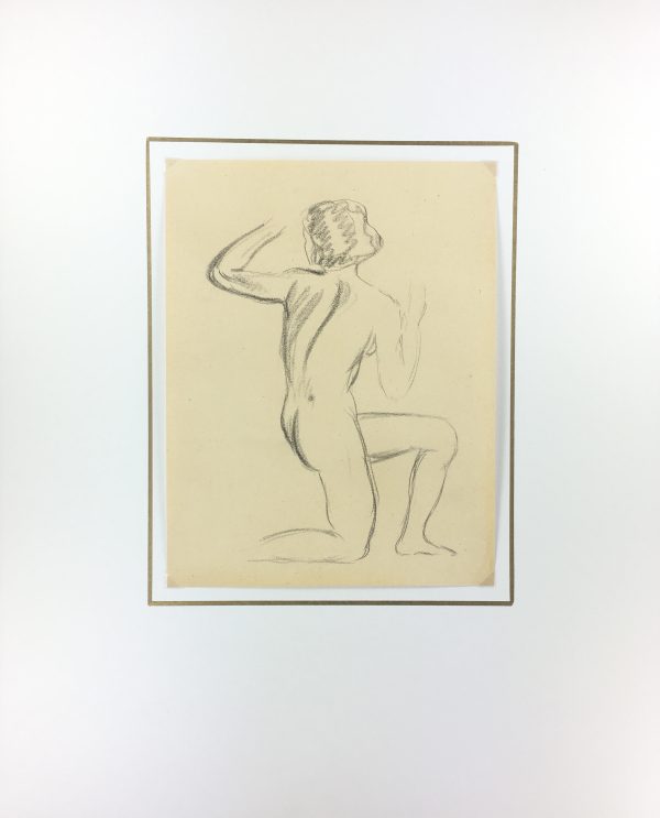 Nudes Original Art - Kneeling Nude, French, c.1940