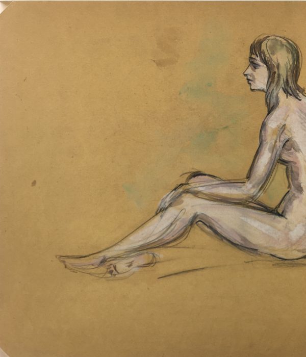 Nudes Original Art - Seated Nude, R. Gillot, c.1950