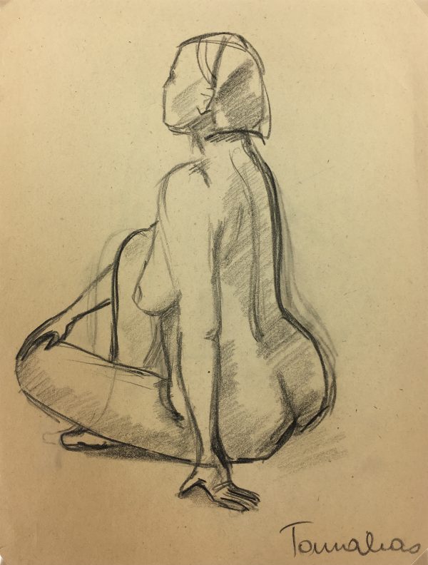 Nudes Original Art - Nude, G. Tanalias, c.1950
