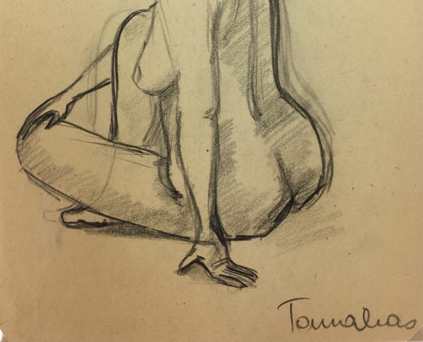 Nudes Original Art - Nude, G. Tanalias, c.1950