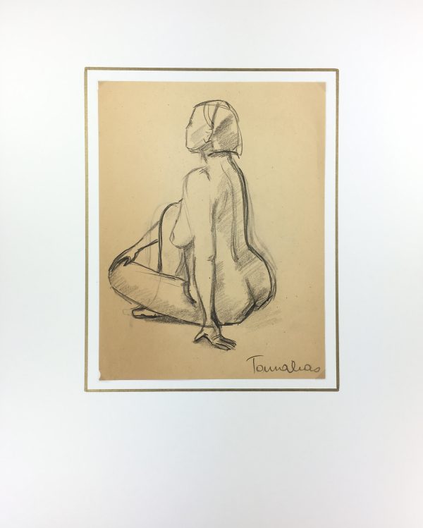 Nudes Original Art - Nude, G. Tanalias, c.1950