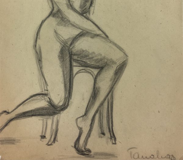 Nudes Original Art - Nude, G. Tanalias, c.1950